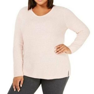 💕 NWT Karen Scott Pink Textured Scoop Tunic Sweater